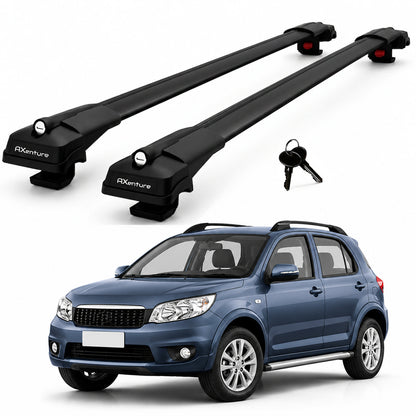 2X Roof Bars for Daihatsu Terios F700 2006-2017 Lockable Roof Rack Black