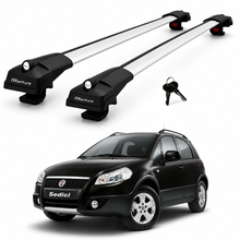 2X Roof Bars for Fiat Sedici Crossover 2005-2010 Lockable Roof Rack Grey