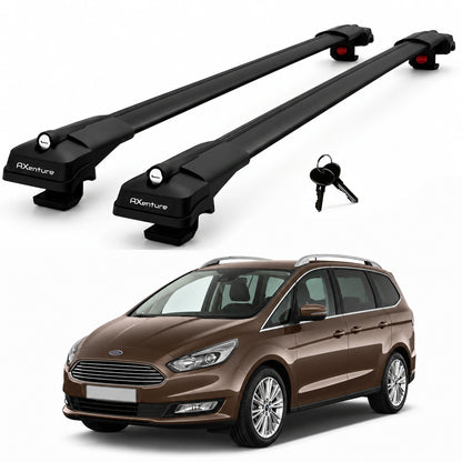 2X Roof Bars for Ford Grand C-Max 2011-2019 Lockable Roof Rack Cross Bars Black