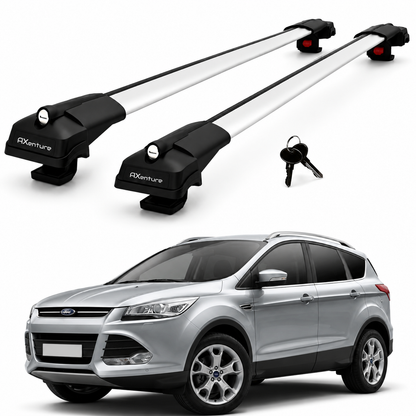 2X Roof Bars for Ford Kuga Mk2 2012–2019 Lockable Roof Rack Cross Bars Grey