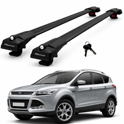 2X Roof Bars for Ford Kuga Mk2 2012–2019 Lockable Roof Rack Cross Bars Black