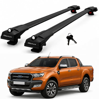 2X Roof Bars for Ford Ranger P375 2011-2022 Lockable Roof Rack Cross Bars Black