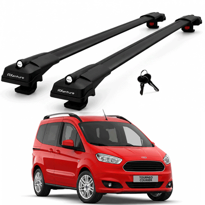 2X Roof Bars for Ford Tourneo Courier 2014-2023 Lockable Roof Rack Black