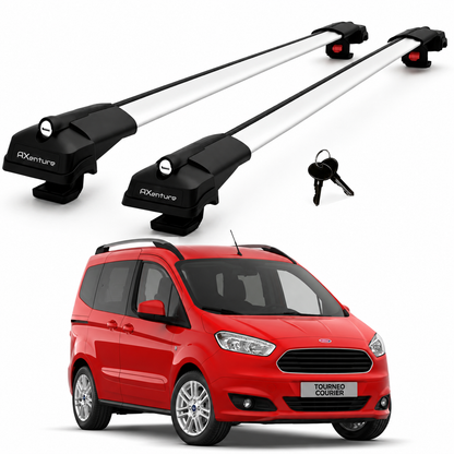 2X Roof Bars for Ford Tourneo Courier 2014-2023 Lockable Roof Rack Grey
