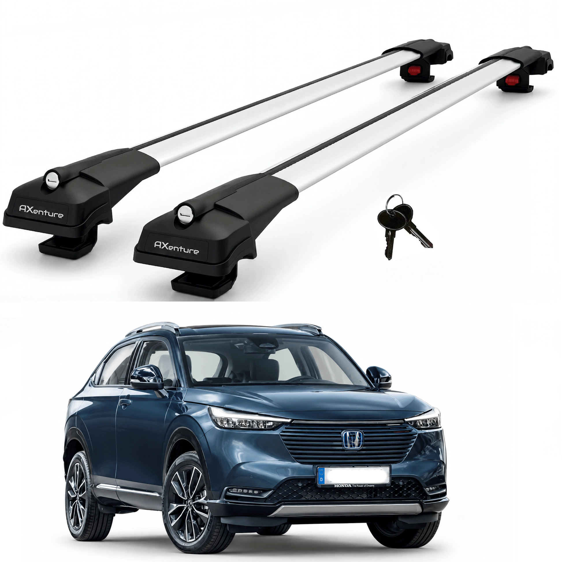 2X Roof Bars for Honda Hr-V 2021-2025 Lockable Roof Rack Cross Bars Grey