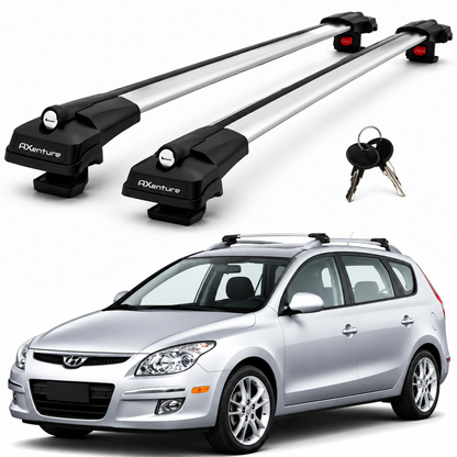 2X Roof Bars for Hyundai Elantra Touring 2009–2012 Lockable Roof Rack Grey