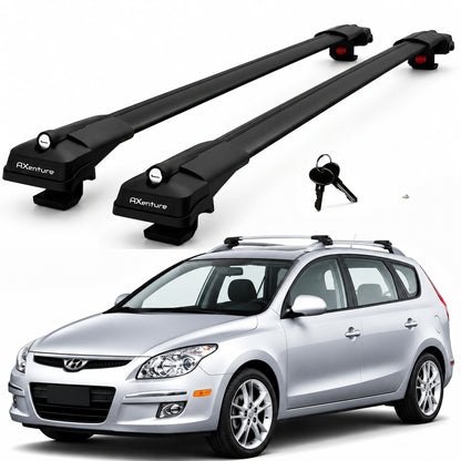 2X Roof Bars for Hyundai Elantra Touring 2009–2012 Lockable Roof Rack Black