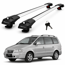 2X Roof Bars for Hyundai Trajet 1999–2008 Lockable Roof Rack Cross Bars Grey