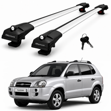 2X Roof Bars for Hyundai Tucson Jm 2004-2009 Lockable Roof Rack Cross Bars Grey