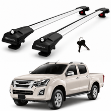 2X Roof Bars for Isuzu D-Max Rt50 / Rt85 2012-2019 Lockable Roof Rack Grey