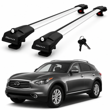 2X Roof Bars for Infiniti Fx S50 / S51 Lockable Roof Rack Cross Bars Grey