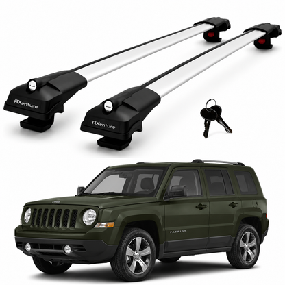 2X Roof Bars for Jeep Patriot 2007-2017 Lockable Roof Rack Cross Bars Grey
