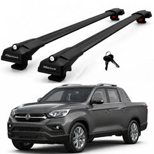 2X Roof Bars for Ssangyong Musso DoubleCab 2019-2026 Lockable Roof Rack Black