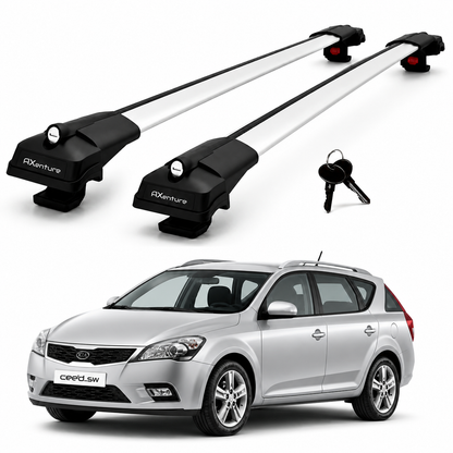 2X Roof Bars for Kia Cee'D Wagon 2006–2012 Lockable Roof Rack Cross Bars Grey