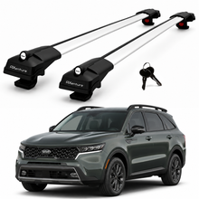 2X Roof Bars for Kia Sorento X-Line 2021–2025 Lockable Roof Rack Cross Bars Grey