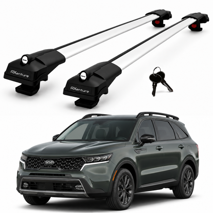 2X Roof Bars for Kia Sorento X-Line 2021–2025 Lockable Roof Rack Cross Bars Grey