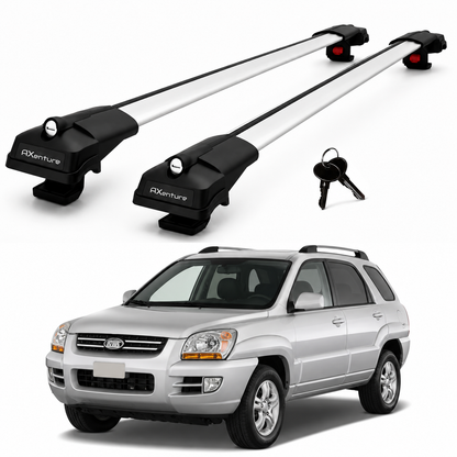 2X Roof Bars for Kia Sportage Je/Km 2005–2010 Lockable Roof Rack Cross Bars Grey