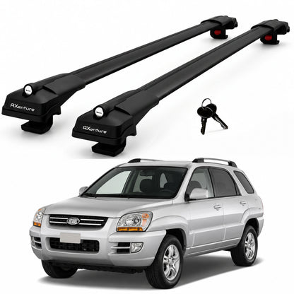 2X Roof Bars for Kia Sportage Je/Km 2005–2010 Lockable Roof Rack Cross Bar Black