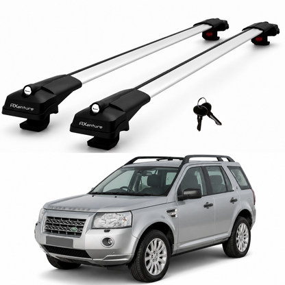 2X Roof Bars for Land Rover Freelander 2 L359 2006-2014 Lockable Roof Rack Grey