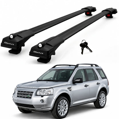 2X Roof Bars for Land Rover Freelander 2 L359 2006-2014 Lockable Roof Rack Black
