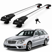 2X Roof Bars for Mercedes E-Class S211 2004-2009 Lockable Roof Rack Grey