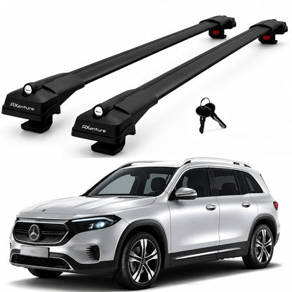 2X Roof Bars for Mercedes Eqb X243 2022-2025 Lockable Roof Rack Cross Bars Black