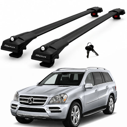 2X Roof Bars for Mercedes Gl X164 2006-2012 Lockable Roof Rack Cross Bars Black