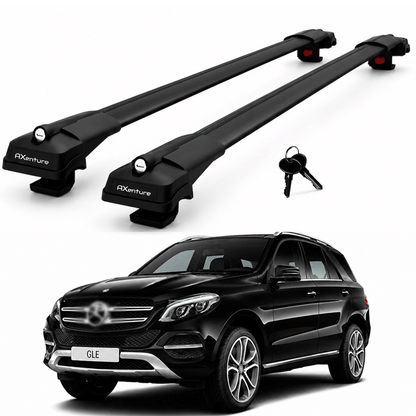2X Roof Bars for Mercedes Gle W166 2012-2019 Lockable Roof Rack Cross Bars Black