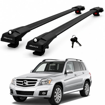 2X Roof Bars for Mercedes Glk X204 2008-2015 Lockable Roof Rack Cross Bars Black