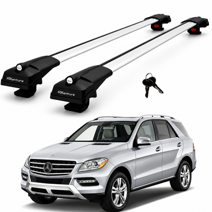 2X Roof Bars for Mercedes Ml W164 2006-2011 Lockable Roof Rack Cross Bars Grey