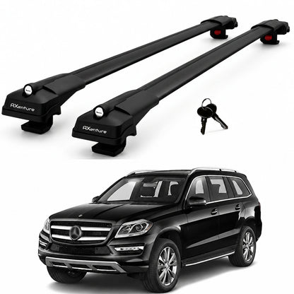 2X Roof Bars for Mercedes Gl X166 2013-2019 Lockable Roof Rack Cross Bars Black