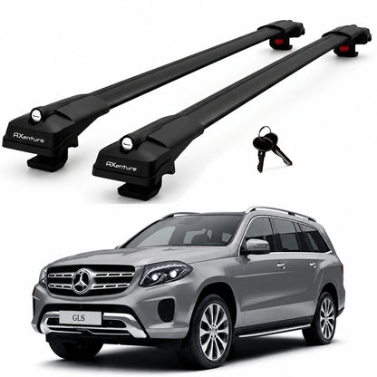 2X Roof Bars for Mercedes Gls X167 2020-2025 Lockable Roof Rack Cross Bars Black