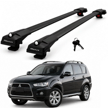 2X Roof Bars for Mitsubishi Outlander 2008-2012 Lockable Roof Rack Black
