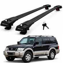 2X Roof Bars for Mitsubishi Pajero/Shogun V60 2001-2006 Lockable Roof Rack Black