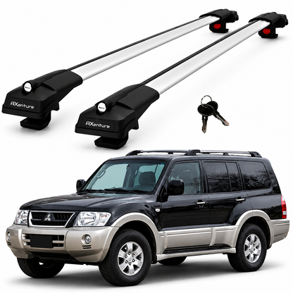 2X Roof Bars for Mitsubishi Pajero/Shogun V60 2001-2006 Lockable Roof Rack Grey