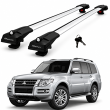 2X Roof Bars for Mitsubishi Pajero/Shogun V80 2006-2021 Lockable Roof Rack Grey