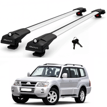 2X Roof Bars for Mitsubishi Shogun Sport 2001-2006 Lockable Roof Rack Grey