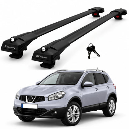2X Roof Bars for Nissan Qashqai J10 2007-2013 Lockable Roof Rack Cross Bar Black