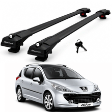 2X Roof Bars for Peugeot 207 Sw 2007-2012 Lockable Roof Rack Cross Bars Black
