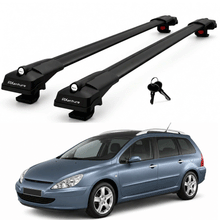 2X Roof Bars for Peugeot 307 Wagon 2001–2008 Lockable Roof Rack Cross Bars Black