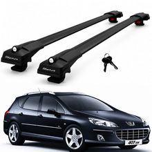 2X Roof Bars for Peugeot 407 Wagon 2004-2009 Lockable Roof Rack Cross Bars Black