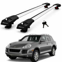 2X Roof Bars for Porsche Cayenne 9Pa 2002–2010 Lockable Roof Rack Cross Bar Grey