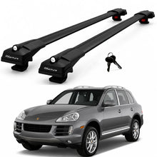 2X Roof Bars for Porsche Cayenne 9Pa 2002–2010 Lockable Roof Rack Black