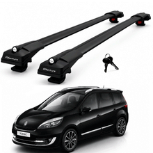 2X Roof Bars for Renault Grand Scenic 2009-2016 Lockable Roof Rack Black