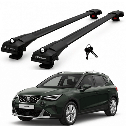 2X Roof Bars for Seat Arona Kj7 2017–2025 Lockable Roof Rack Cross Bars Black