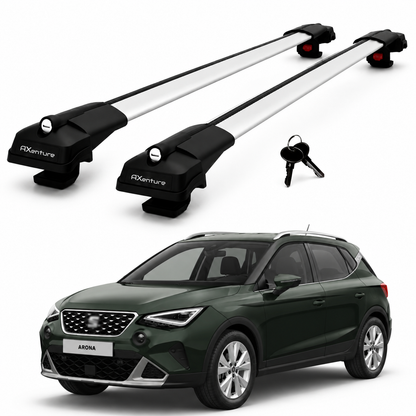 2X Roof Bars for Seat Arona Kj7 2017–2025 Lockable Roof Rack Cross Bars Grey