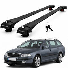 2X Roof Bars for Seat Octavia 1Z Combi 2004-2012 Lockable Roof Rack Black