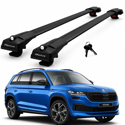 2X Roof Bars for Skoda Kodiaq Ns7 2016-2023 Lockable Roof Rack Cross Bars Black