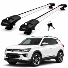 2X Roof Bars for Ssangyong Korando C300 2019-2023 Lockable Roof Rack Grey