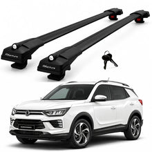 2X Roof Bars for Ssangyong Korando C300 2019-2023 Lockable Roof Rack Black